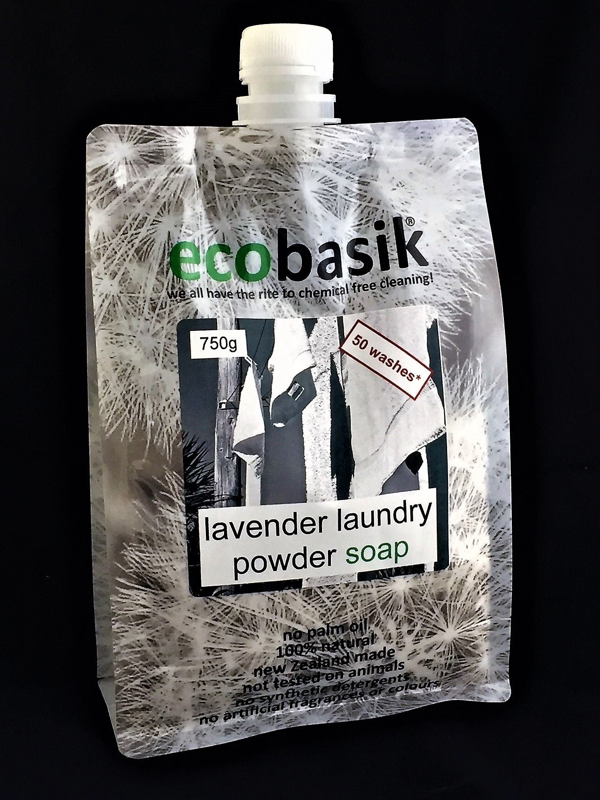 ecobasik - lavender laundry powder soap - SAFE cleaning for the home!