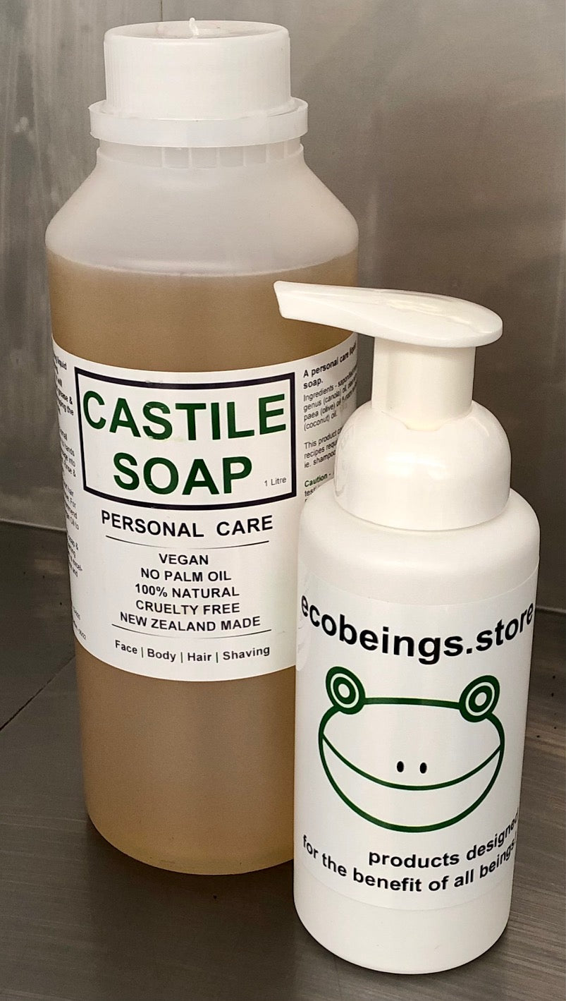 Free pump bottle when purchased with personal care castile soap 1 or 2 litre